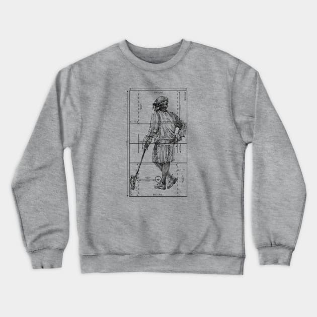 Lax Field Player-BLK (Male) Crewneck Sweatshirt by TheArtofLax